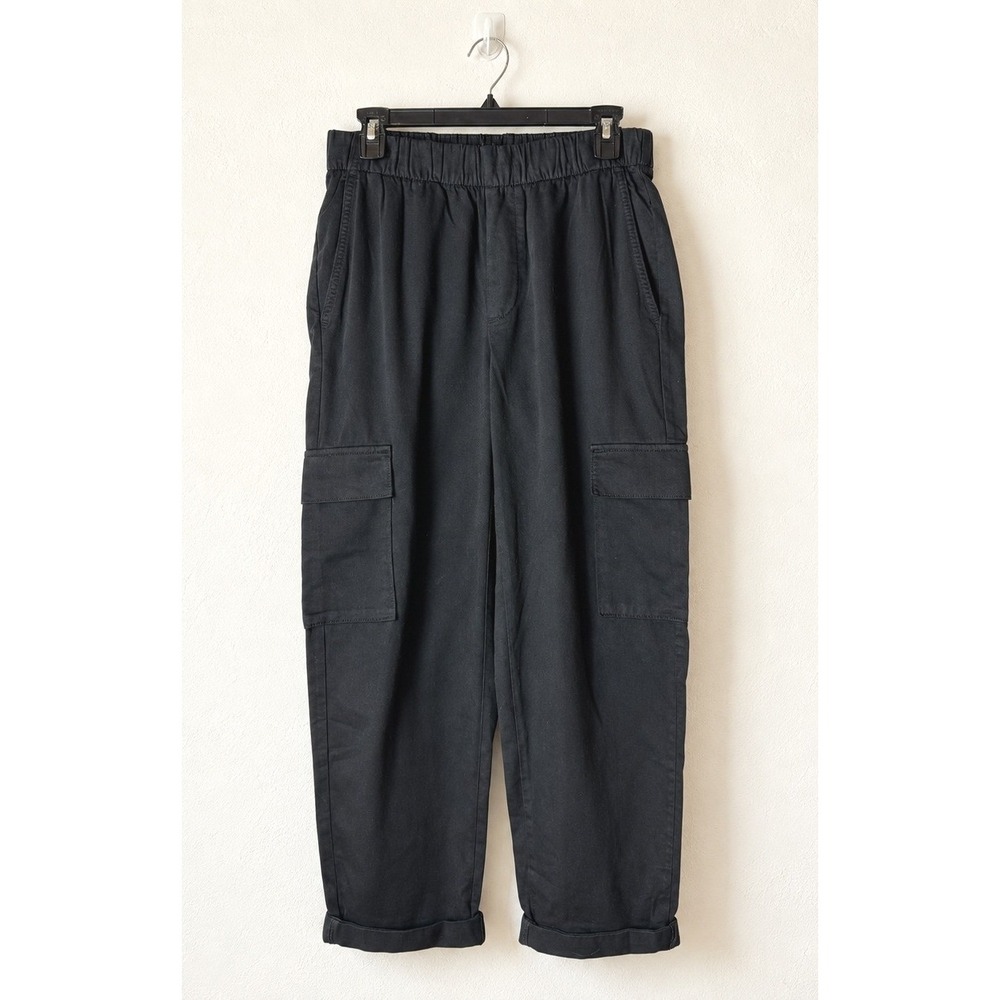 Gap Cargo Pants Women Small Black Elastic Waist Broken Twill Utility Streetwear